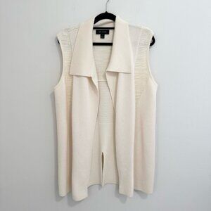 St. John Wool Blend Sleeveless Cardigan Sweater